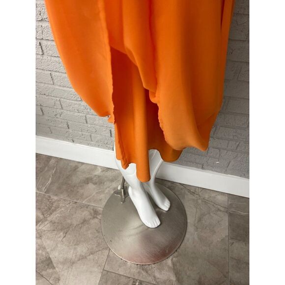 Eva Mendes Sleeveless Orange Lace Dress Size 8 - Picture 7 of 10